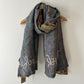 ERIN EMBROIDERED 'Peace & Love' KANTHA SCARF (NO. 5)