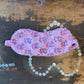 HAND-PRINTED COTTON EYE MASK PINK