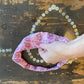 HAND-PRINTED COTTON MAKE-UP BAG SET PINK
