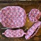 HAND-PRINTED COTTON EYE MASK PINK