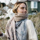 SAKSHI OVERSIZED EMBROIDERED WOOL SCARF IN BLUE