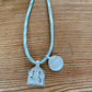 SILVER DEITIES NECKLACE ON SARI CORD