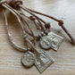 Lisa Taylor Design, Painted deities necklace on sari cord
