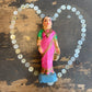 VINTAGE CLAY STATUE LADY IN SARI