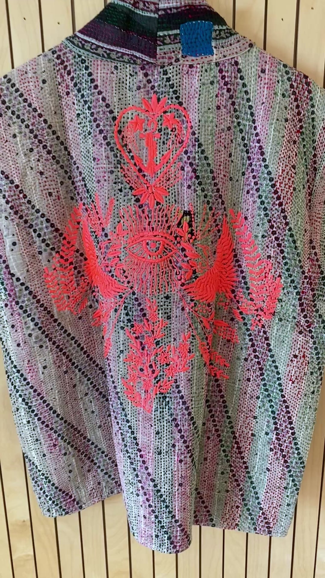 FLOURO EMBROIDERED KANTHA CHRISSY WAISTCOAT, LISA TAYLOR DESIGN