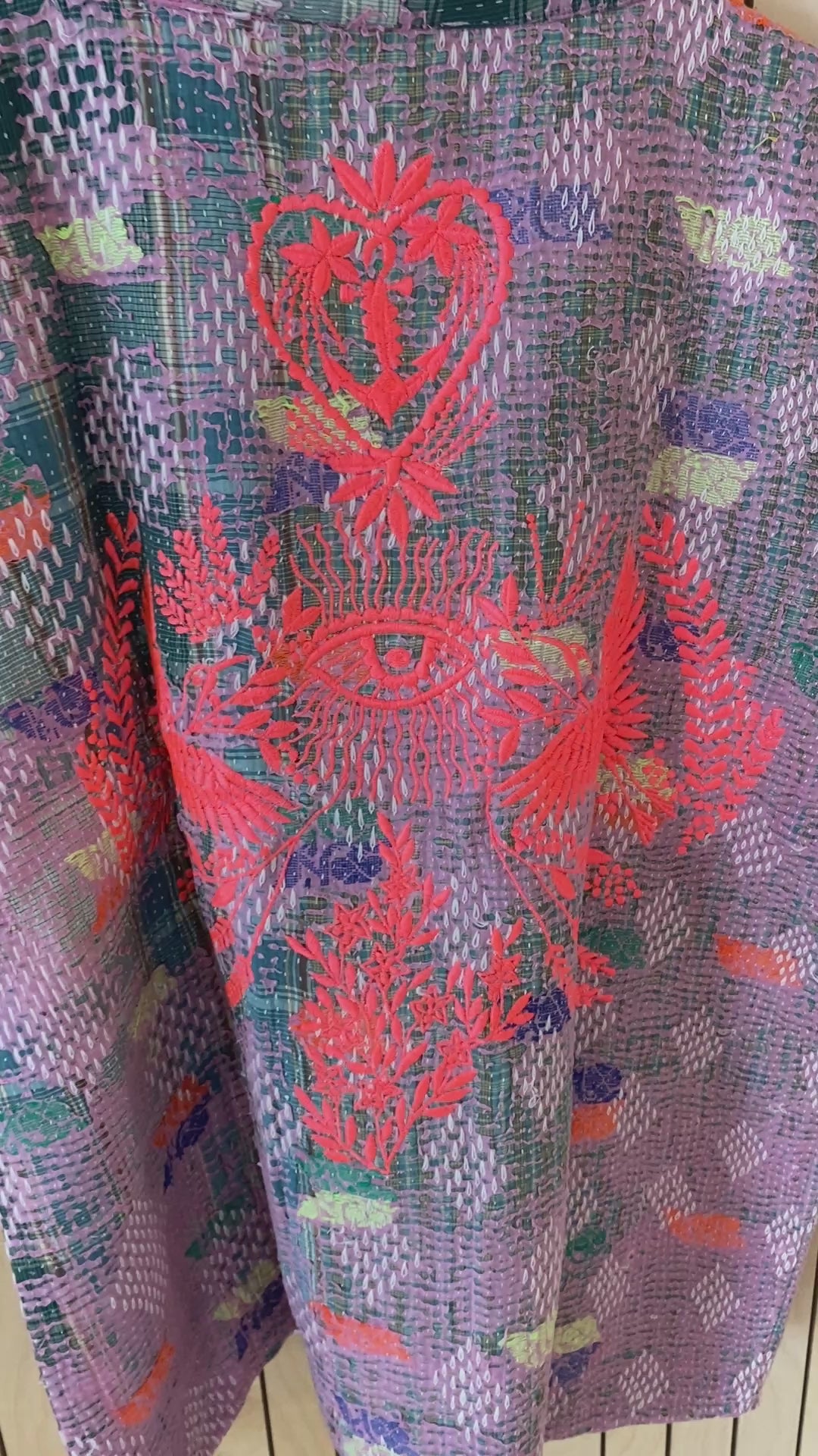 FLOURO EMBROIDERED KANTHA CHRISSY WAISTCOAT, LISA TAYLOR DESIGN