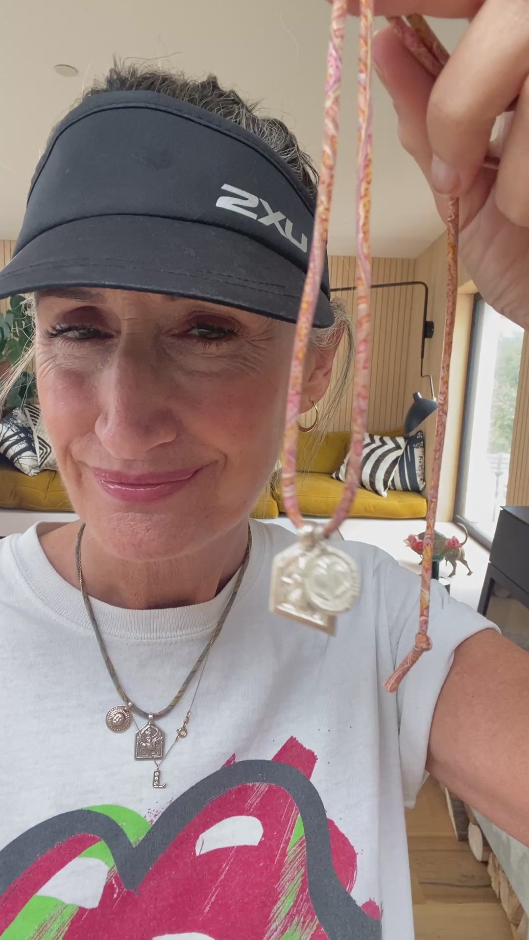 Lisa Taylor Design, Painted deities necklace on sari cord