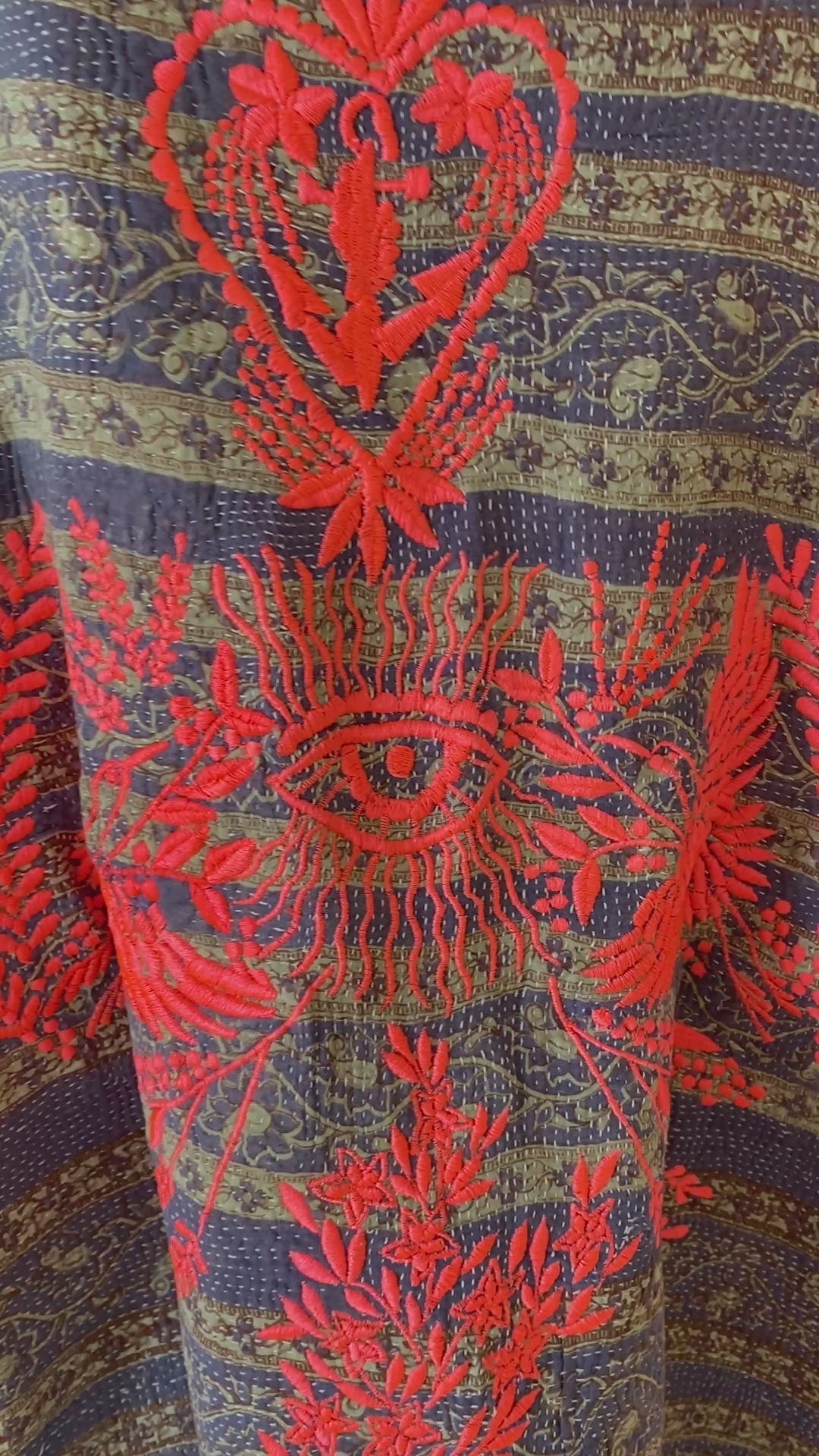 FLOURO EMBROIDERED KANTHA CHRISSY WAISTCOAT, LISA TAYLOR DESIGN