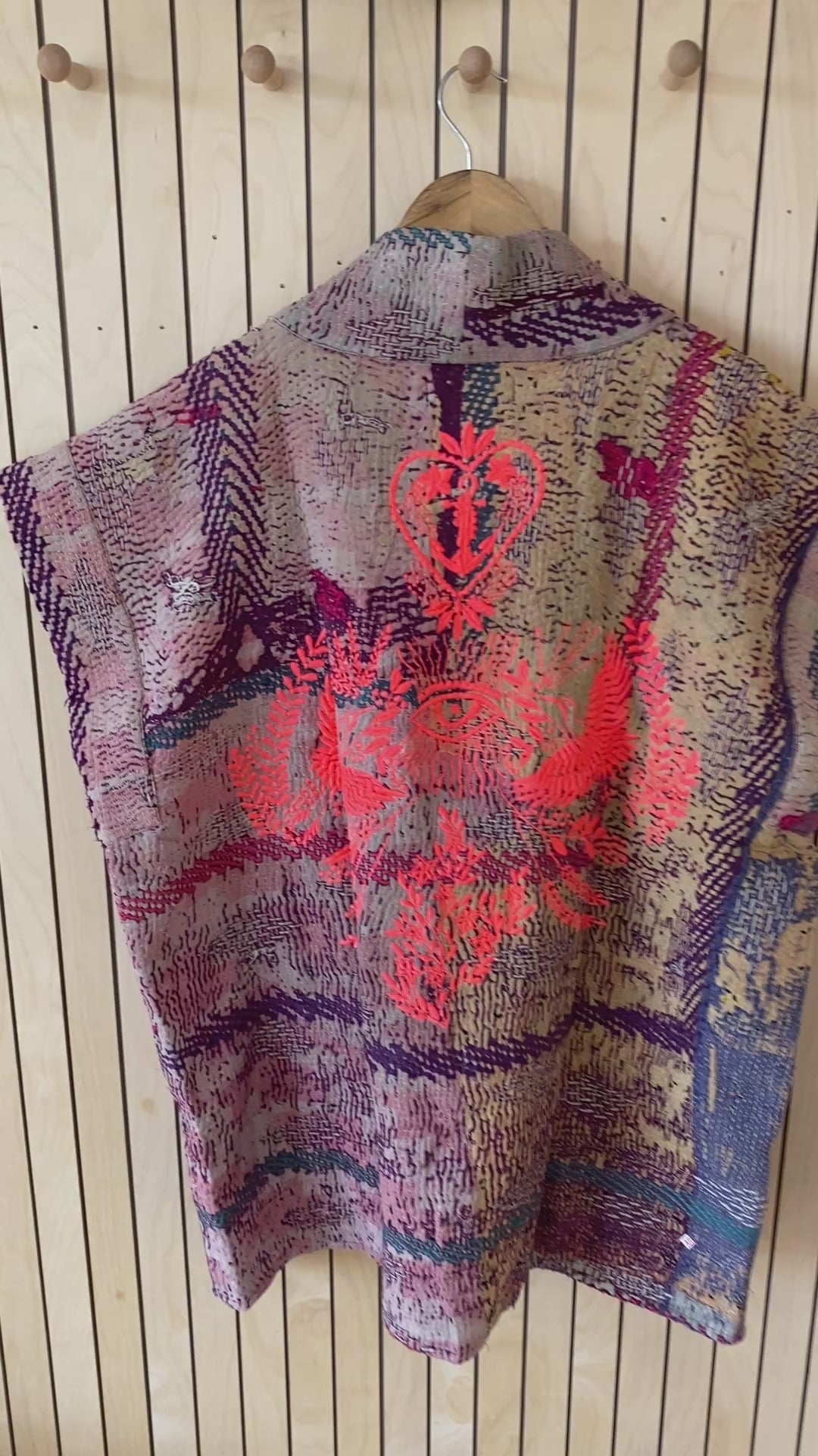 FLOURO EMBROIDERED KANTHA CHRISSY WAISTCOAT, LISA TAYLOR DESIGN