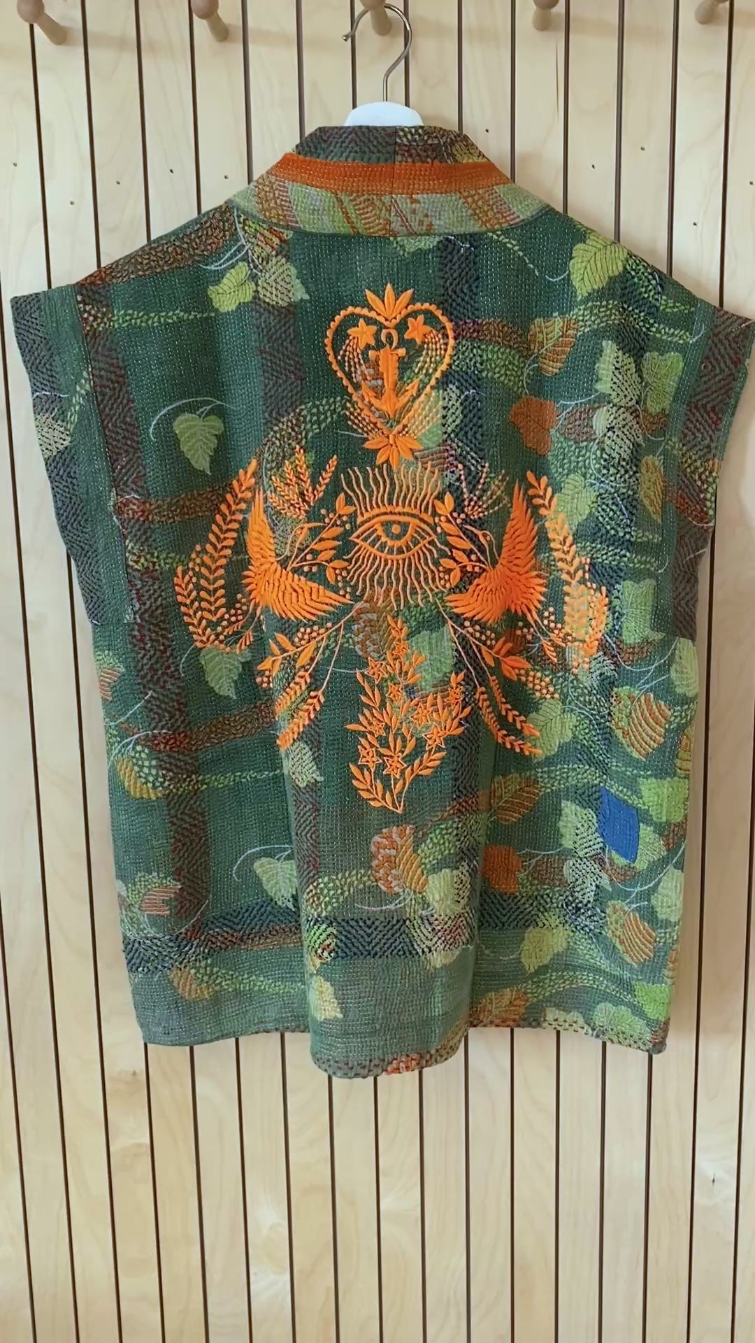 FLOURO EMBROIDERED KANTHA CHRISSY WAISTCOAT, LISA TAYLOR DESIGN