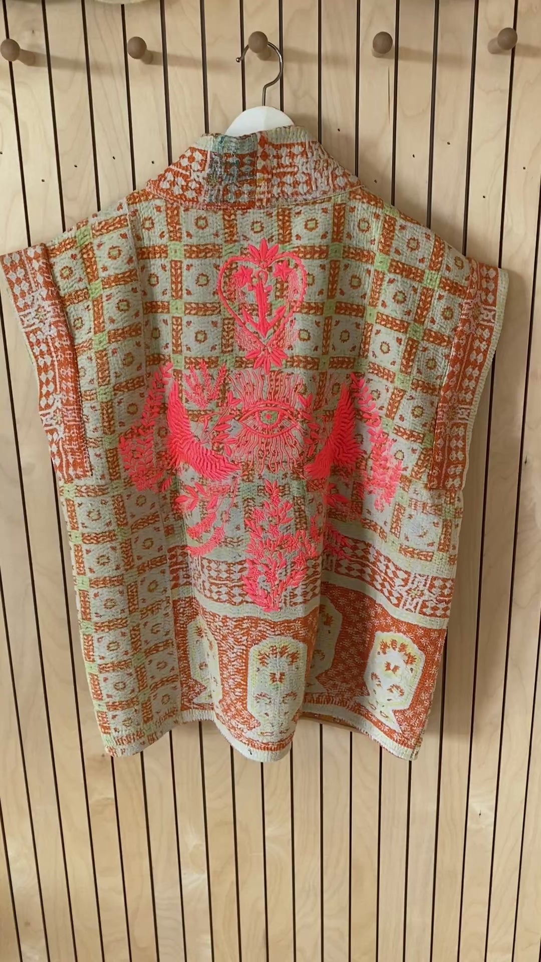 FLOURO EMBROIDERED KANTHA CHRISSY WAISTCOAT, LISA TAYLOR DESIGN